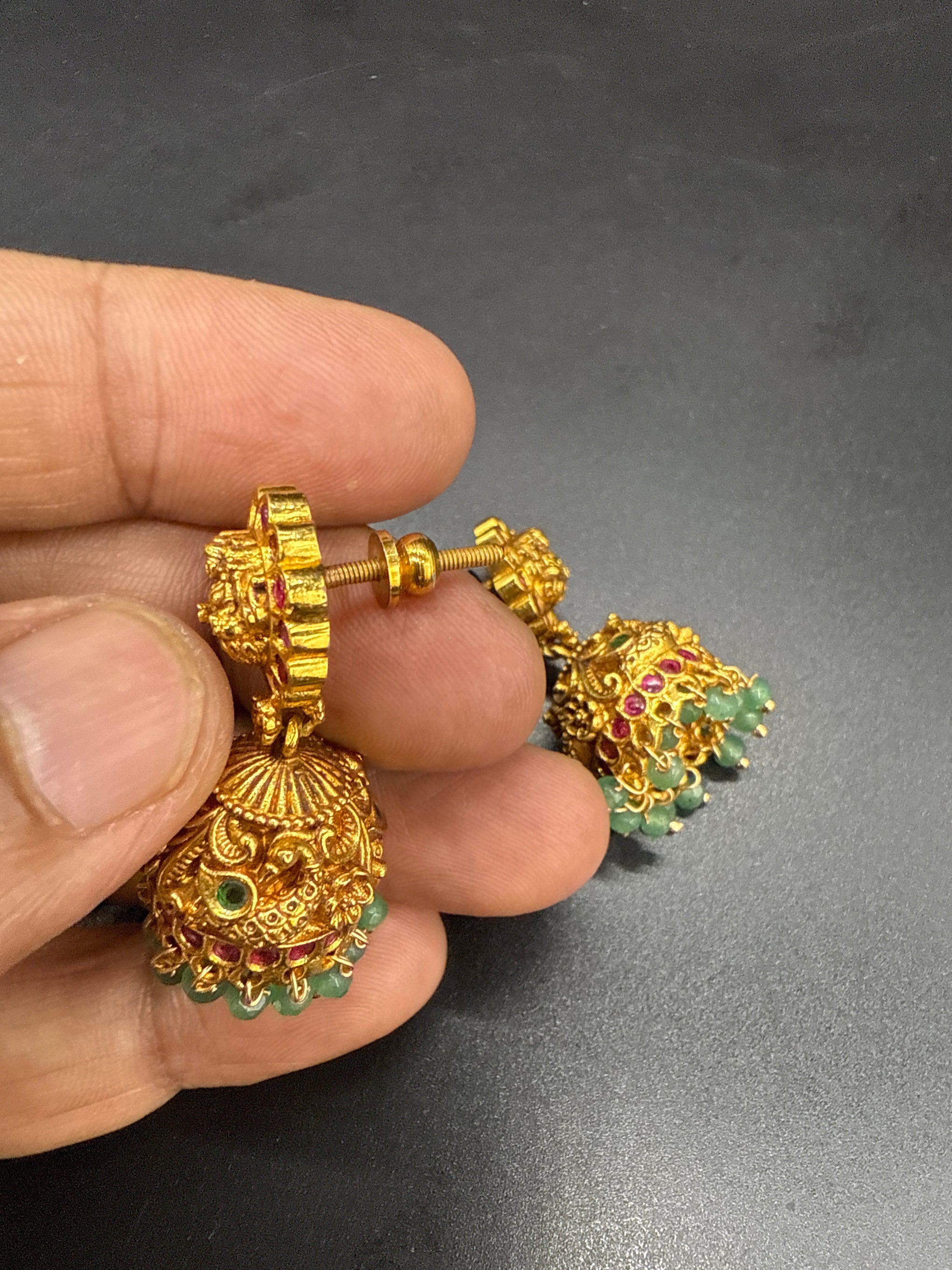 Jhumka earrings screw type ..Buttalu