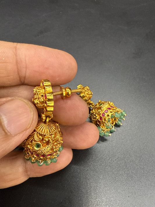 Jhumka earrings screw type ..Buttalu