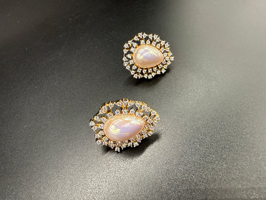 Pearl studded with CZ earrings