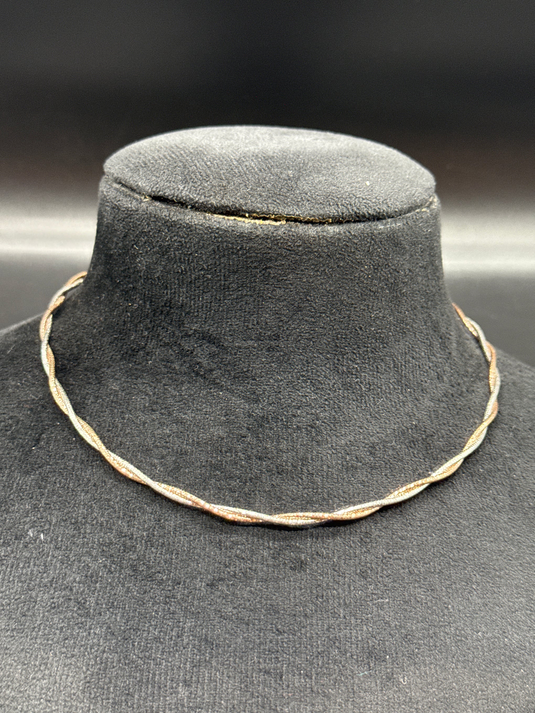 Rose gold and silver twisted chain