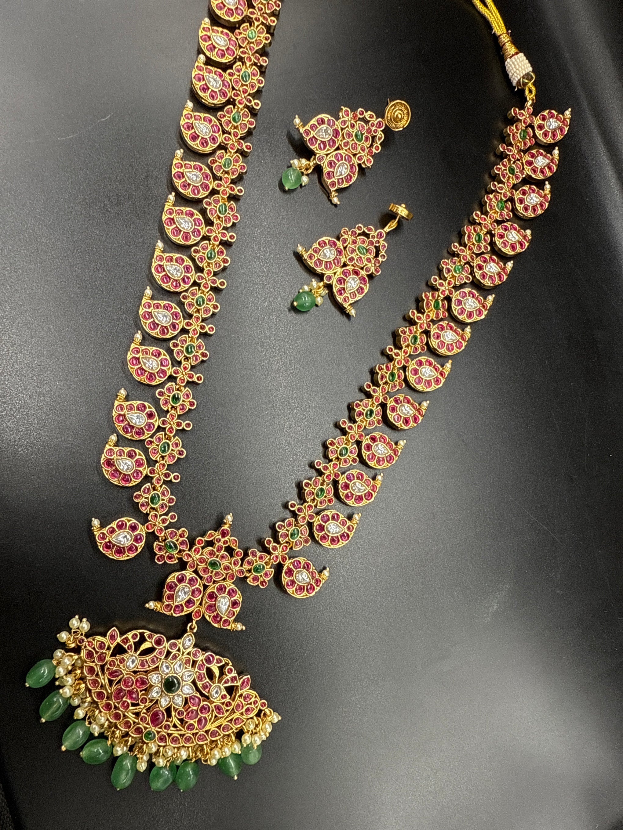 Two sided Kundan mango Mala set