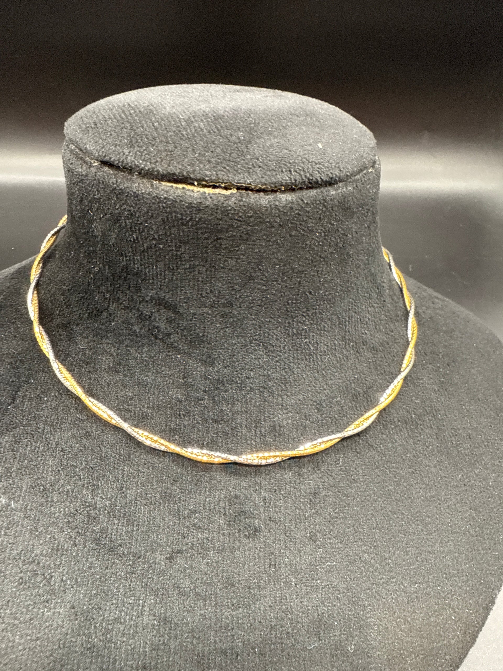 Gold and silver tone twisted chain