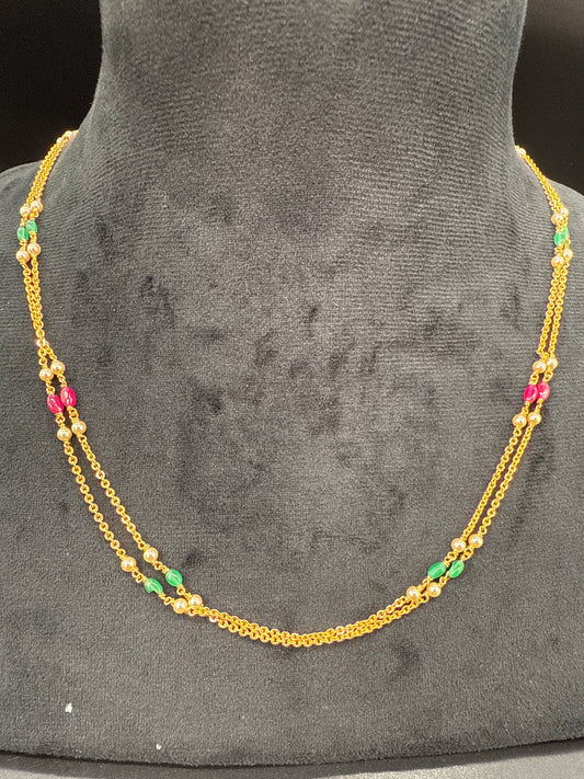 Double layer neck chain