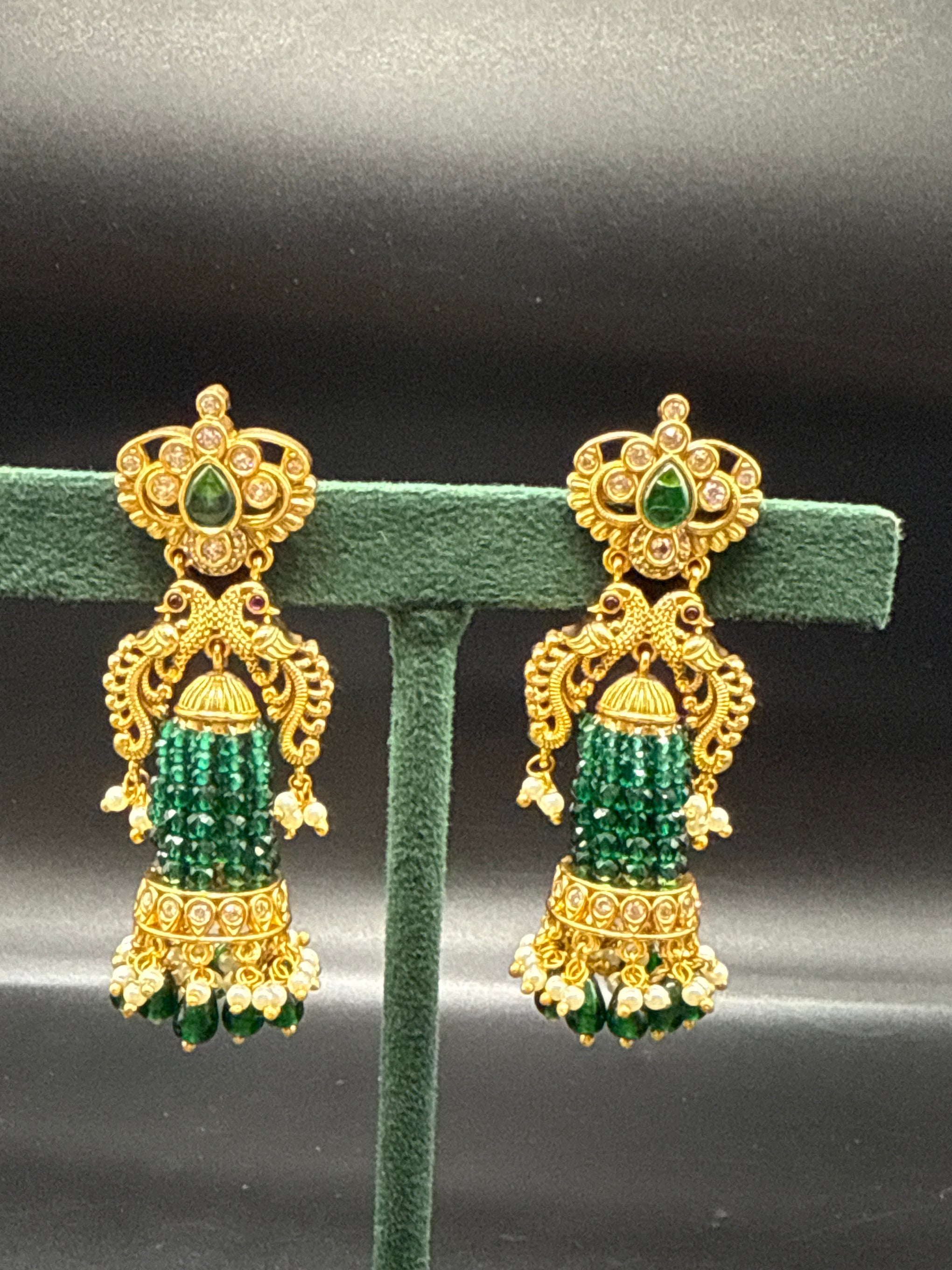 Emerald beads hangings