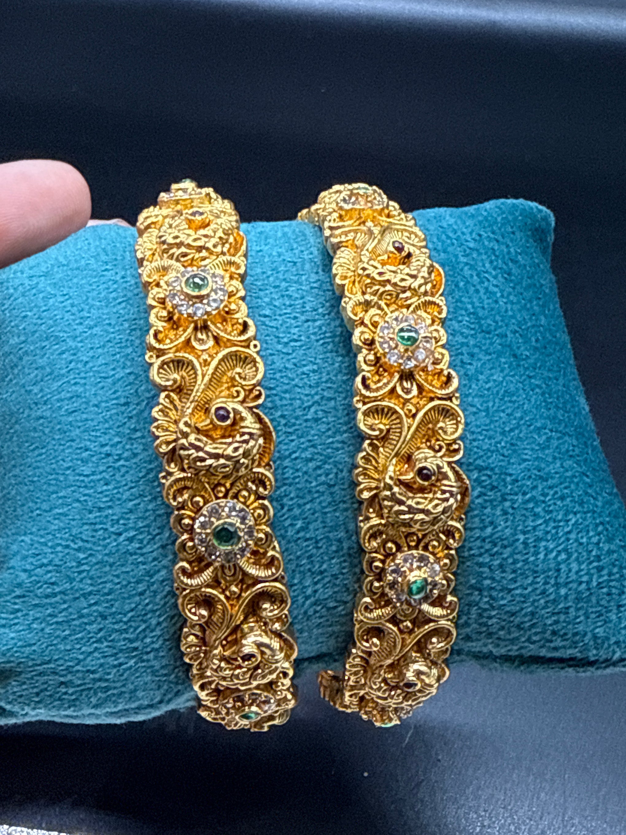 Nakshi bangles with cz stones