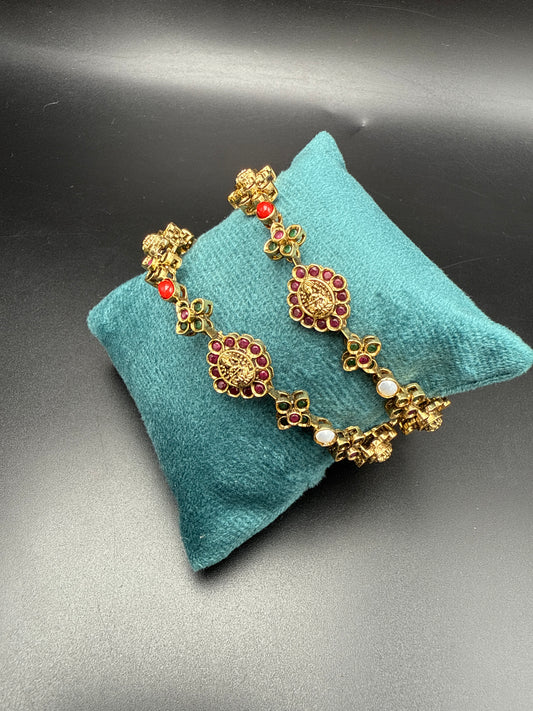 Lakshmi bangles with coral pearl stones