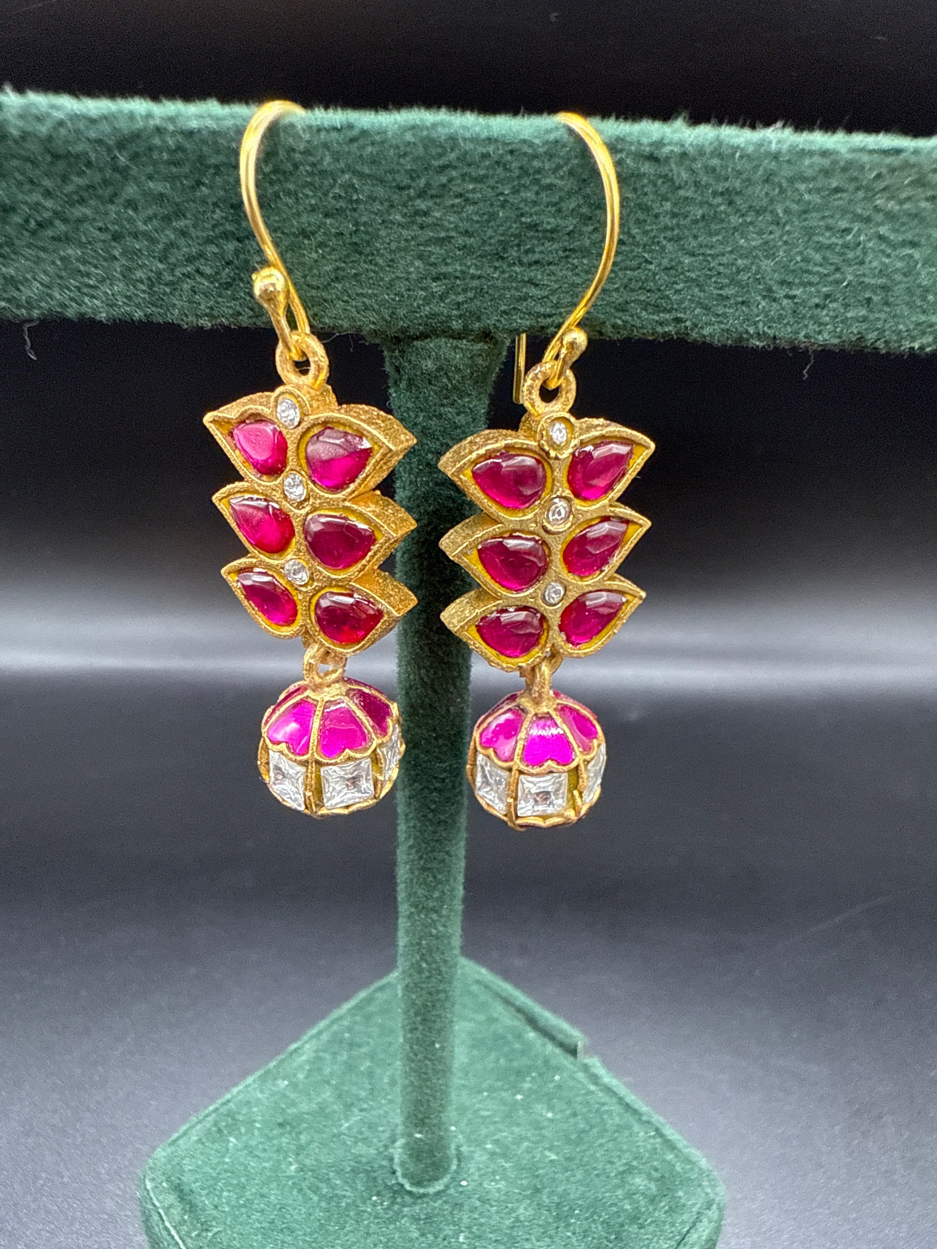 Kundan jumka ruby