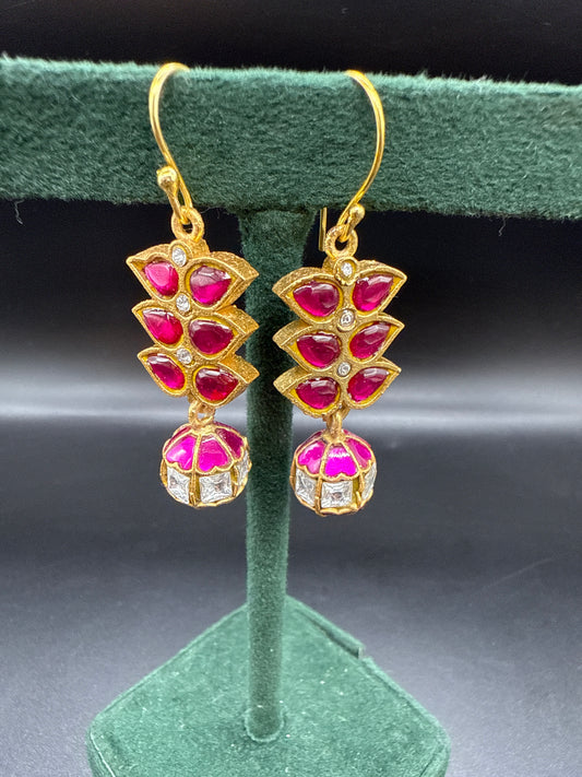 Kundan jumka ruby