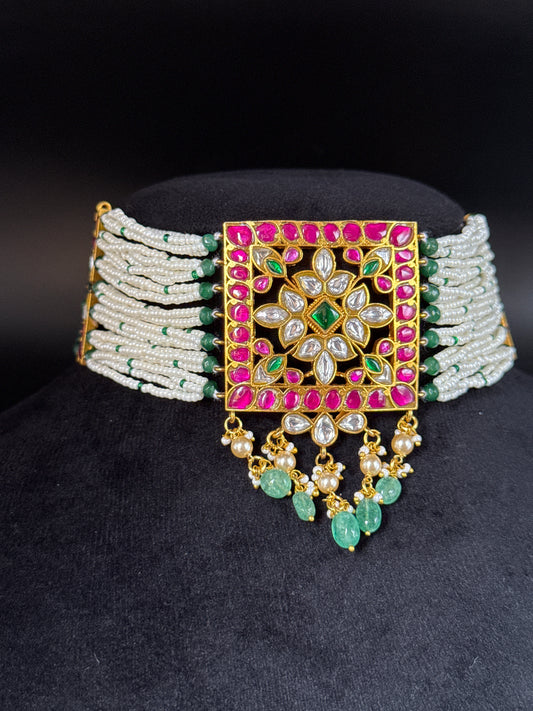 Kundan pearls choker