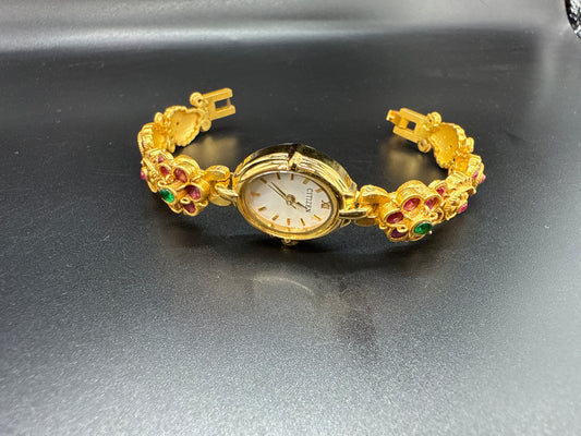 Peacock flower bracelet watch