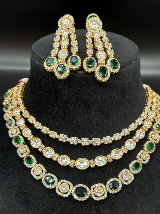 3 step emerald set