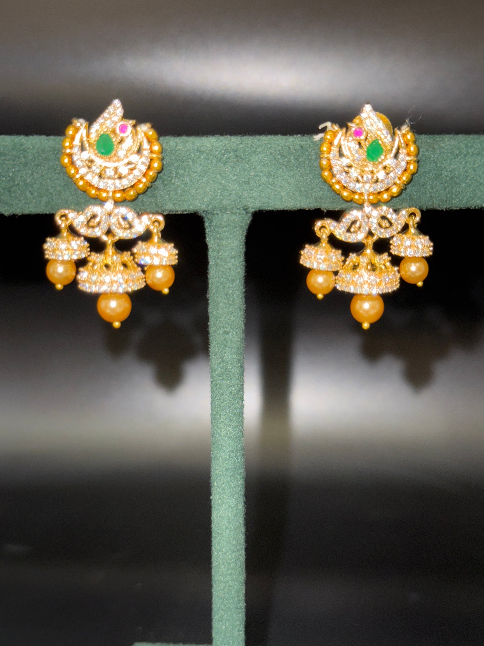 3 jumka earrings