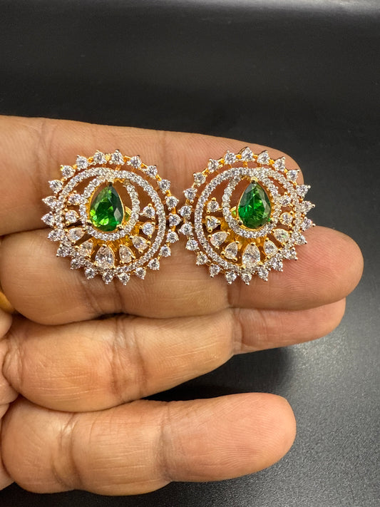 Emerald stone AD studs