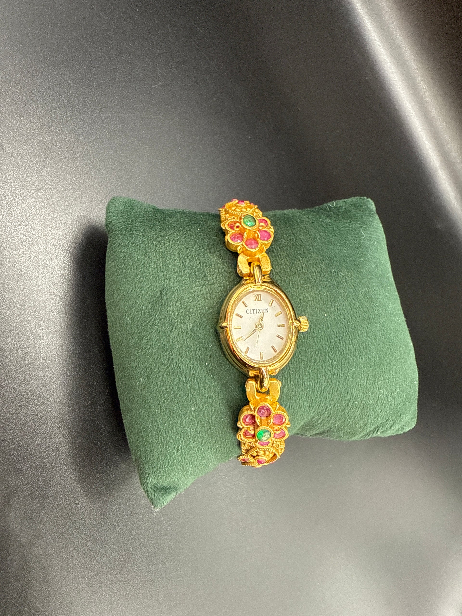 Peacock flower bracelet watch