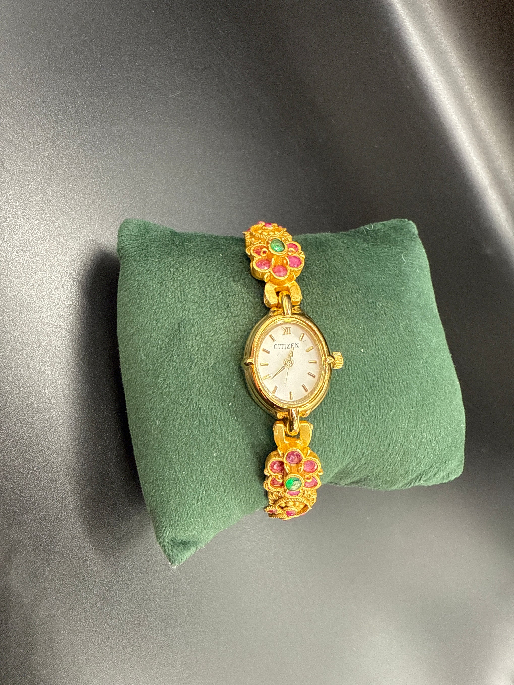 Peacock flower bracelet watch