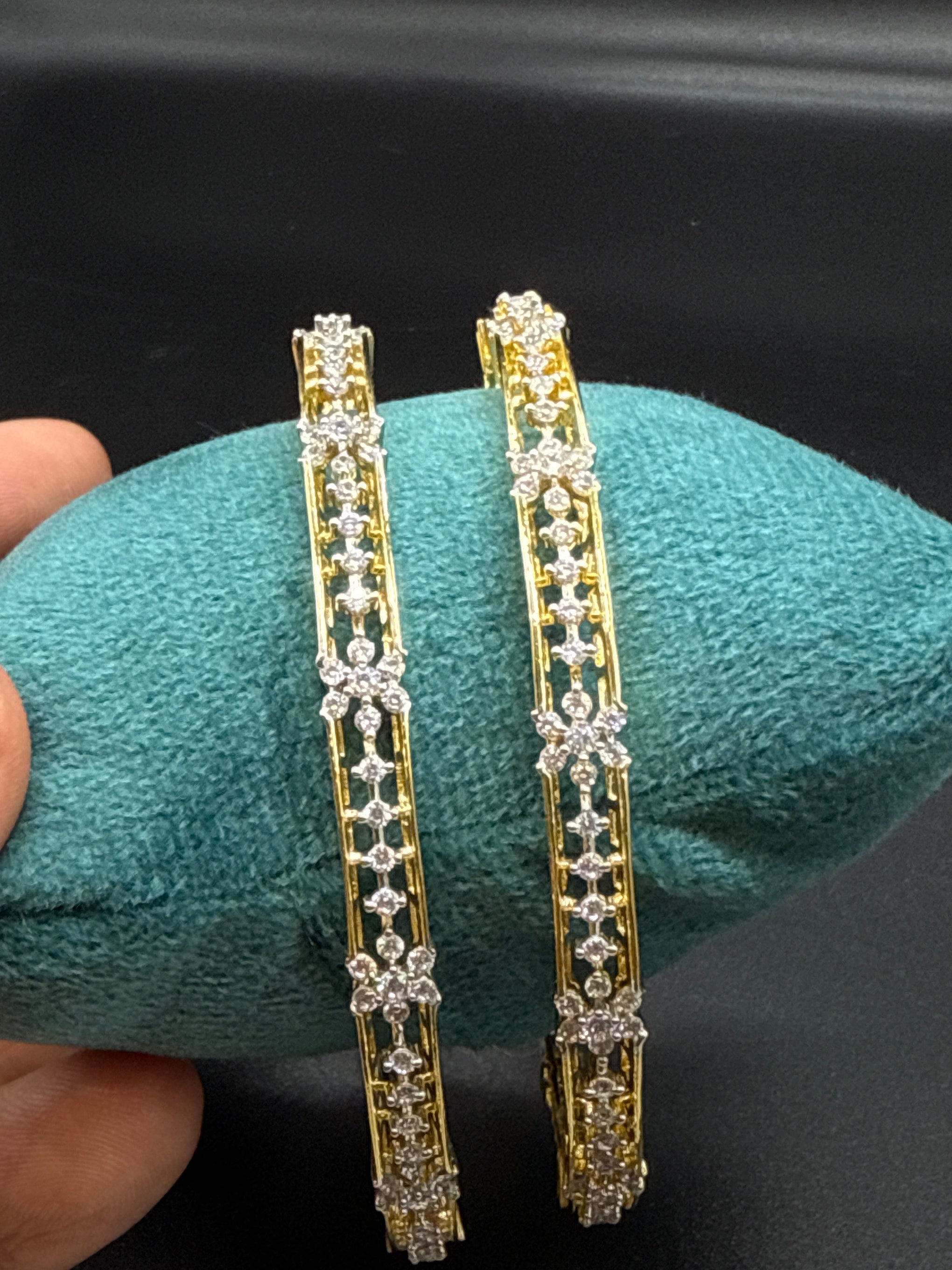 Diamond flower bangles