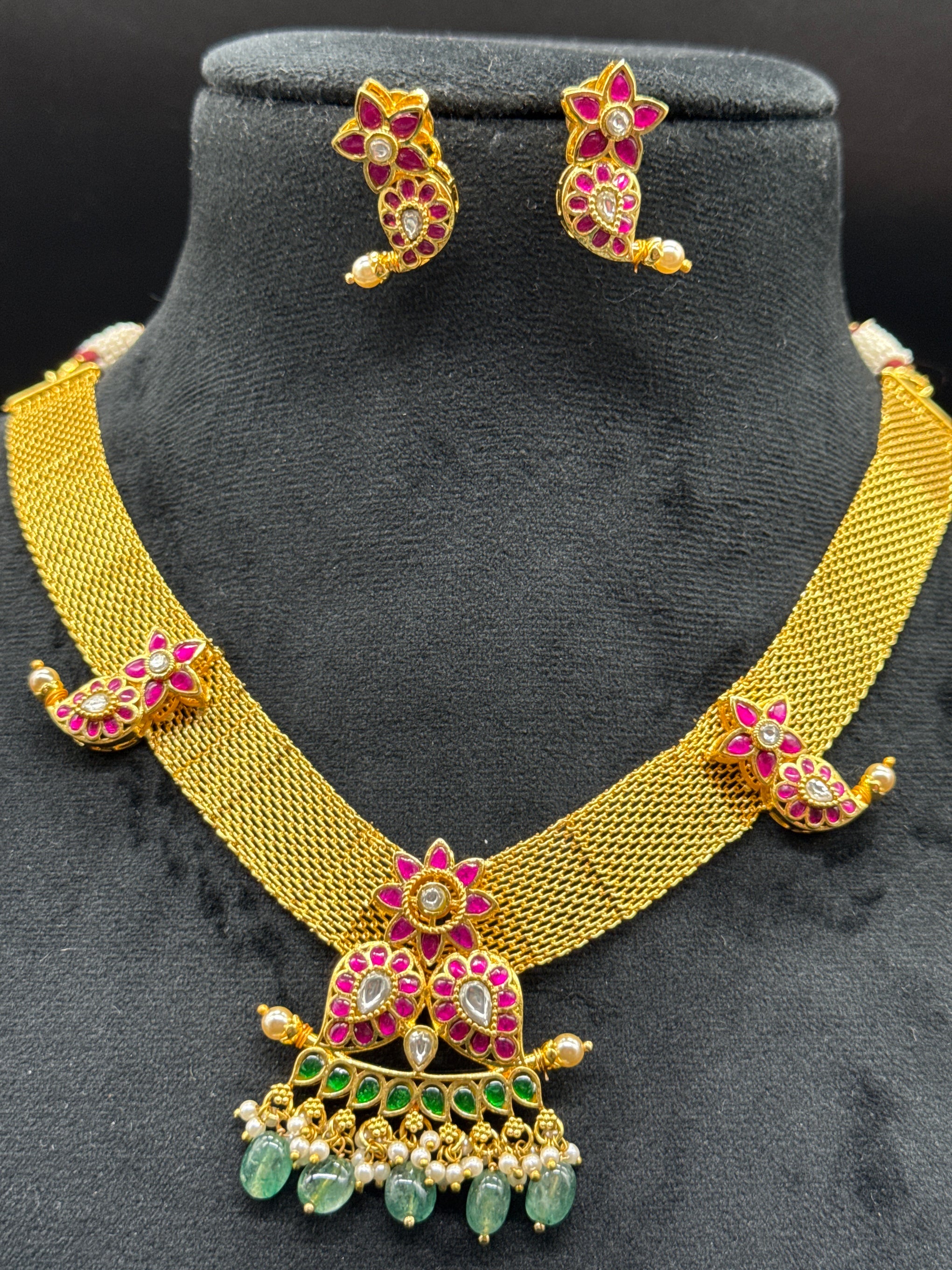 Kundan flat chain set