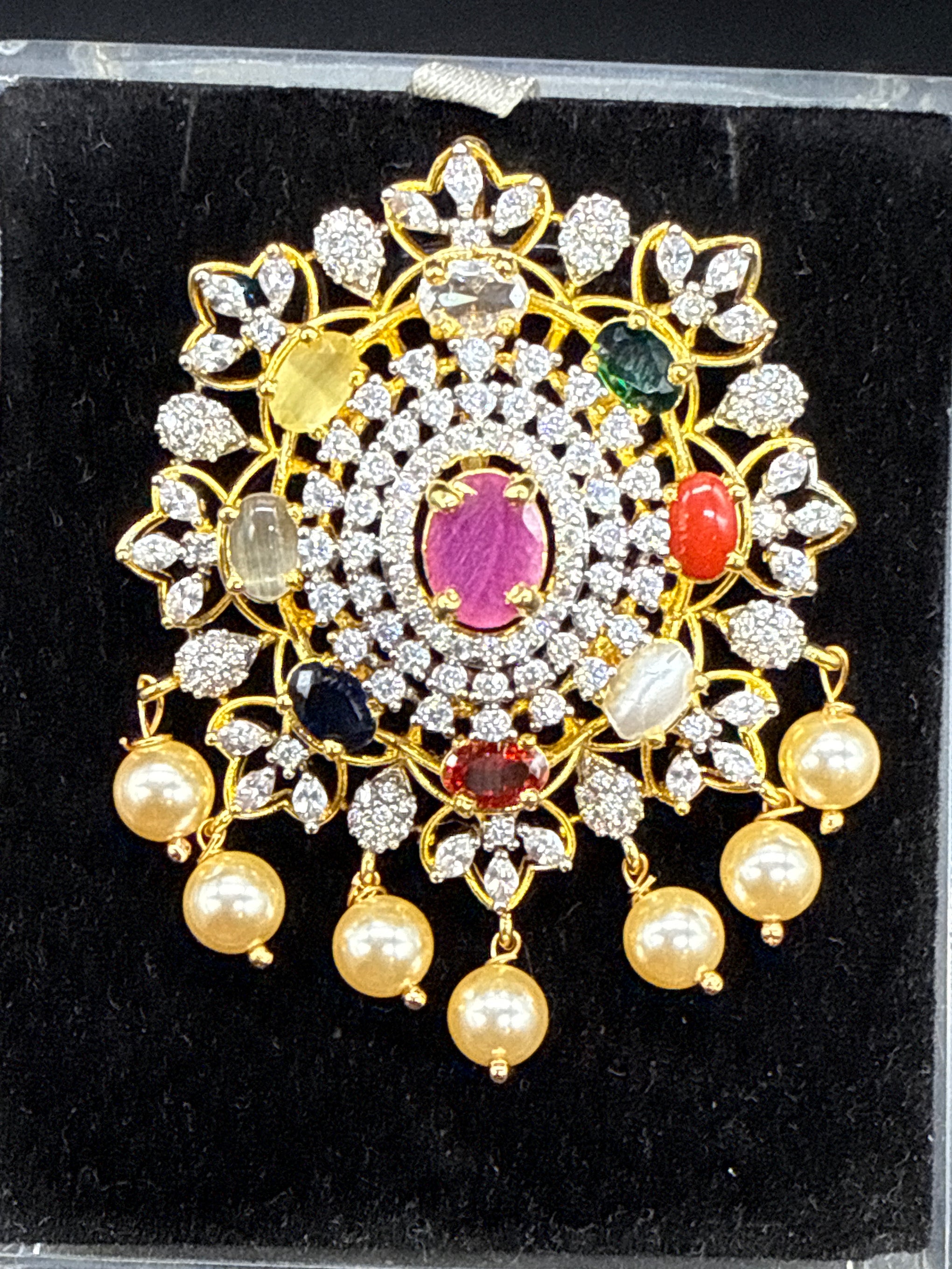 Diamond Navratan pendant