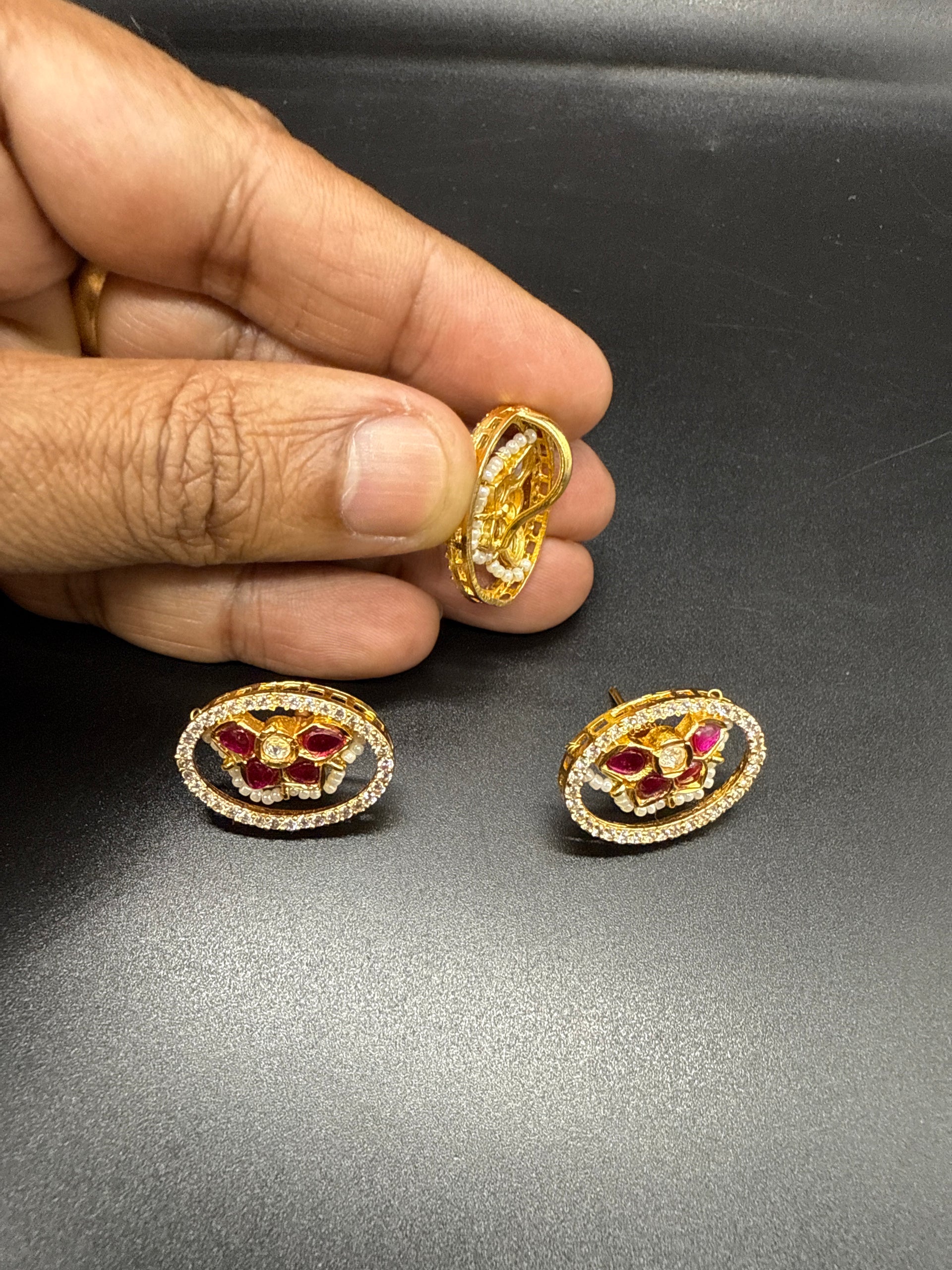 Classic butterflies kundan pendent set