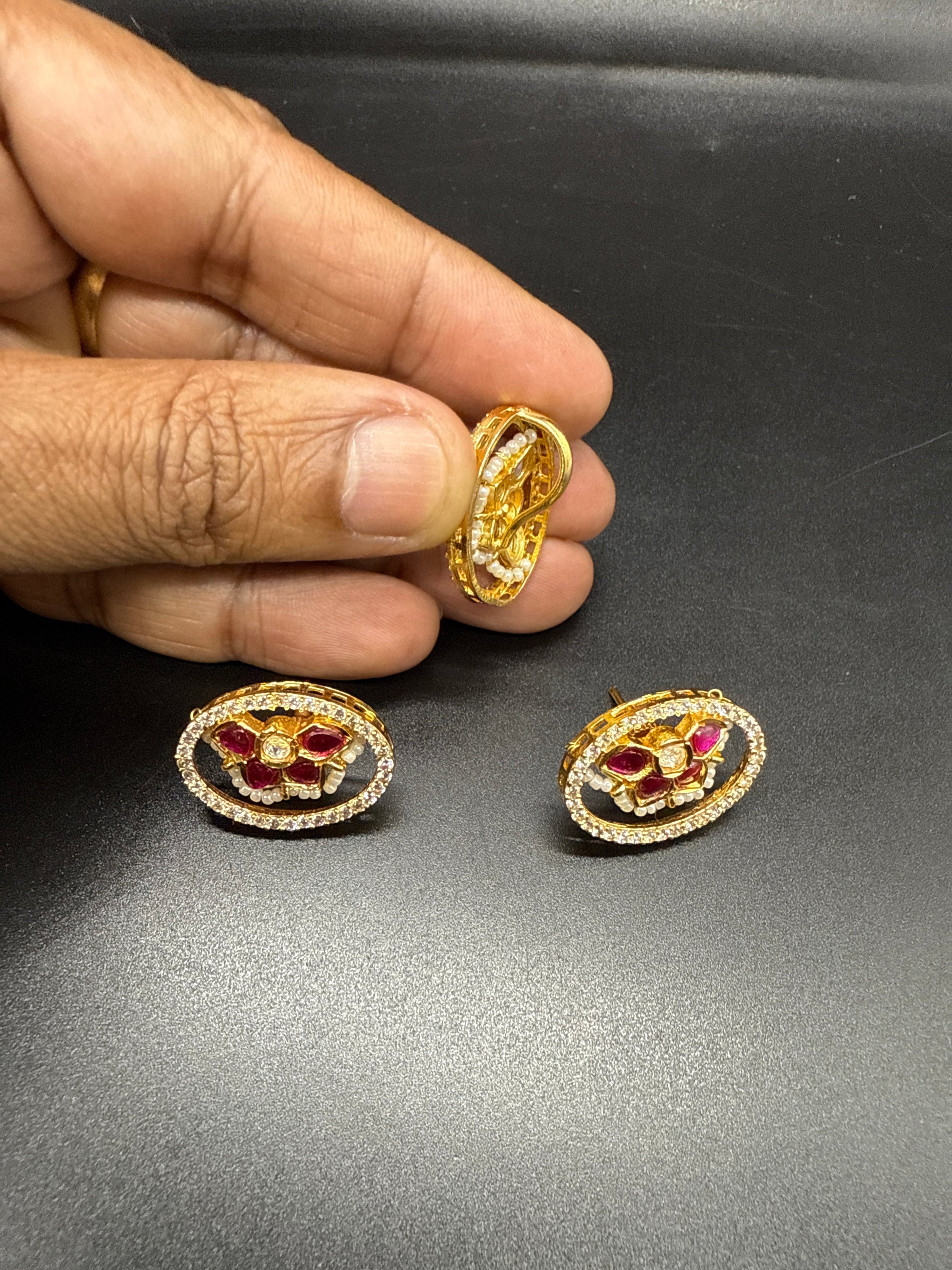 Classic butterflies kundan pendent set