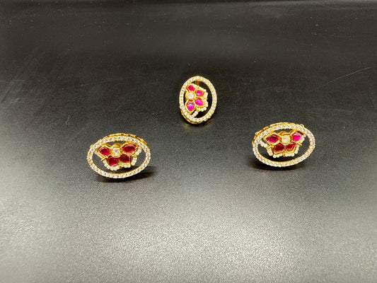 Classic butterflies kundan pendent set