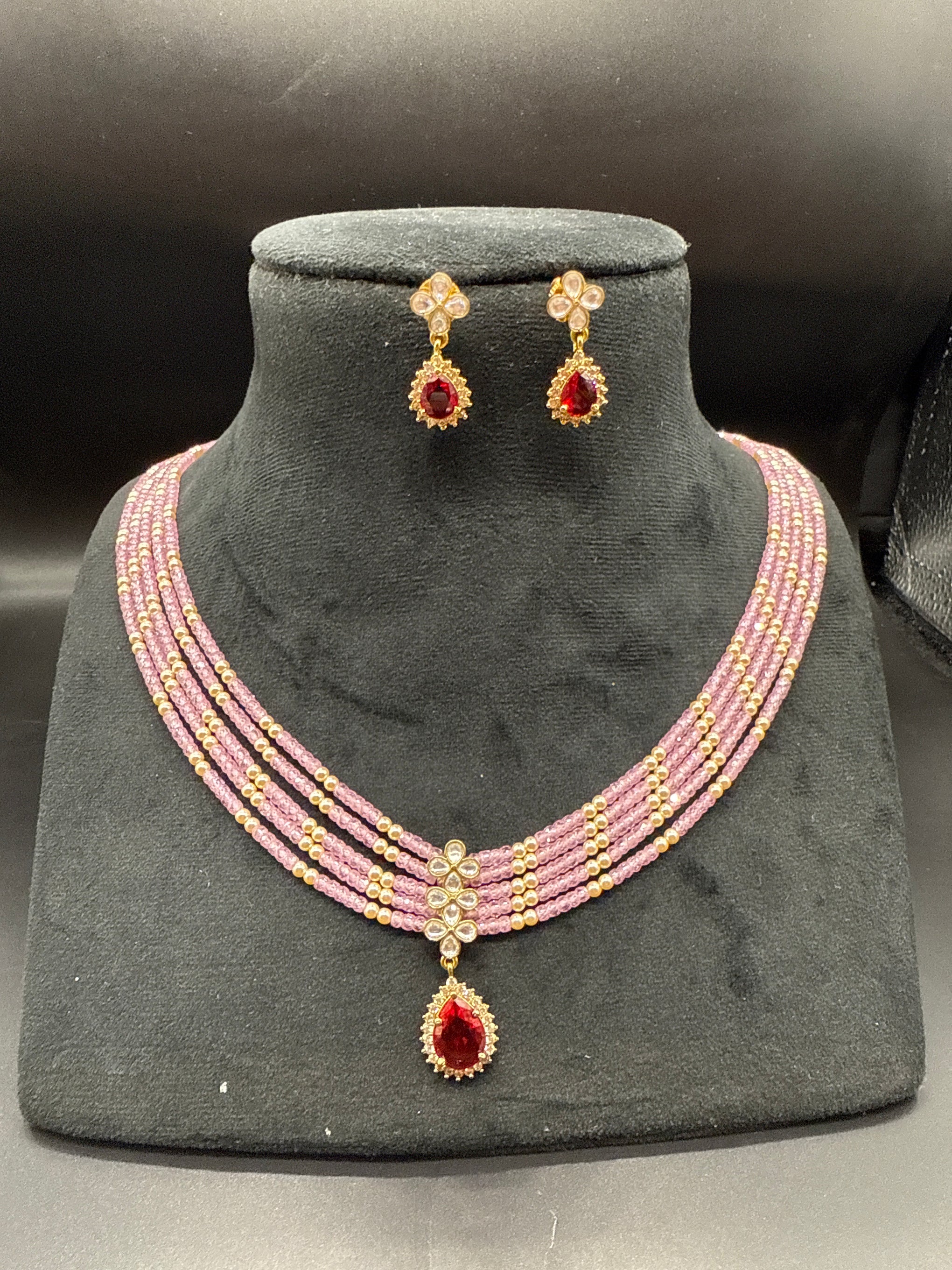 Baby pink beads set