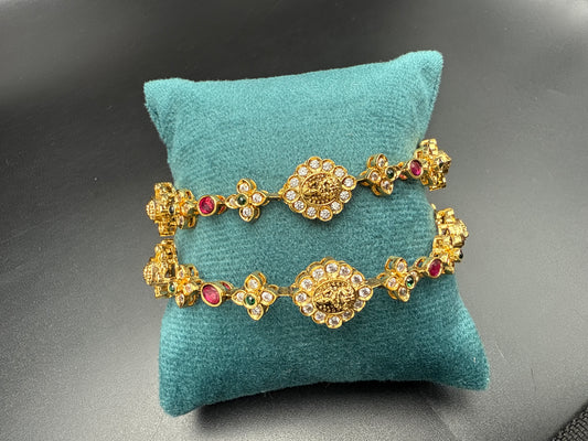 Lakshmi bangles with multi stones