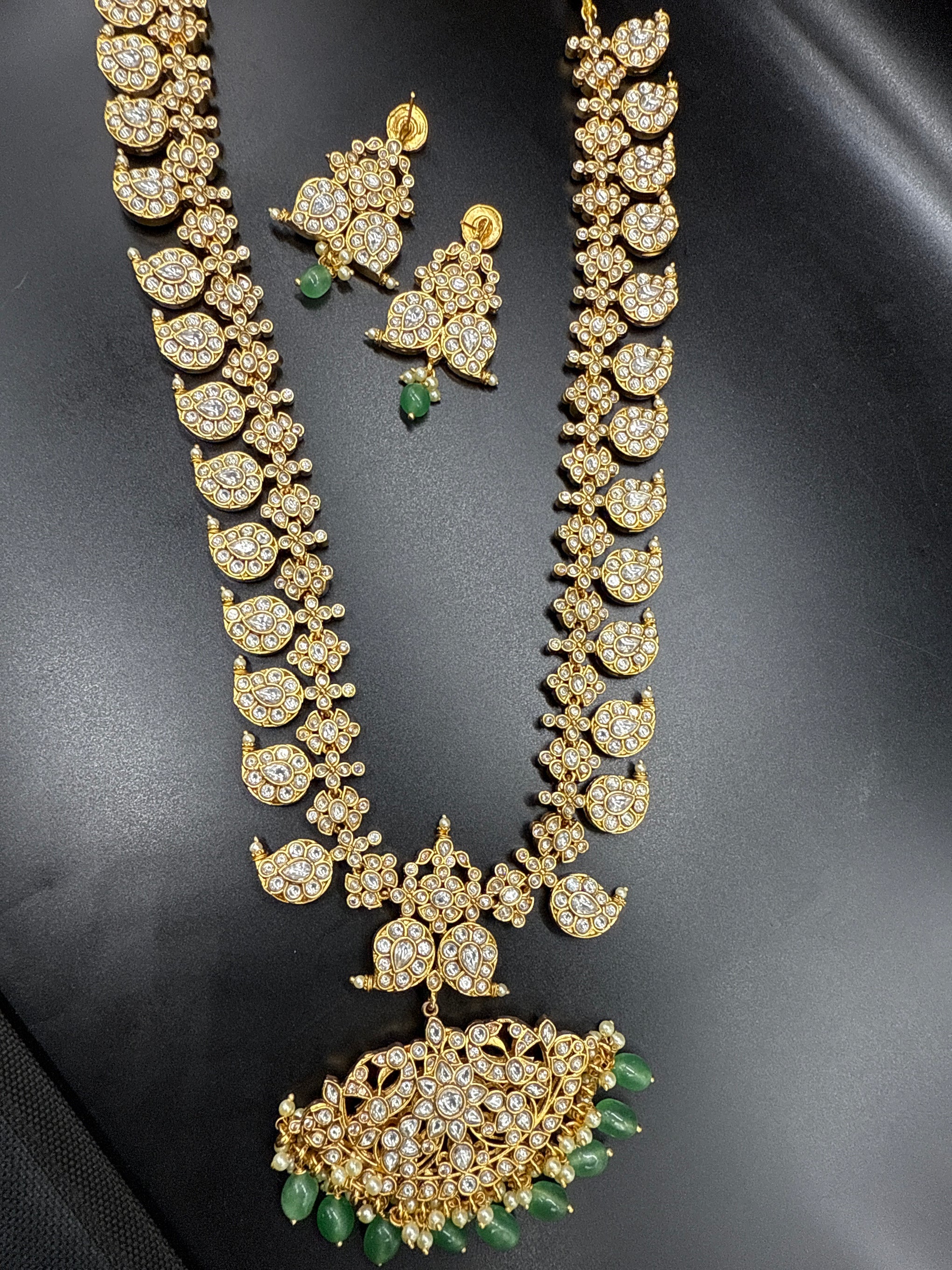 Two sided Kundan mango Mala set