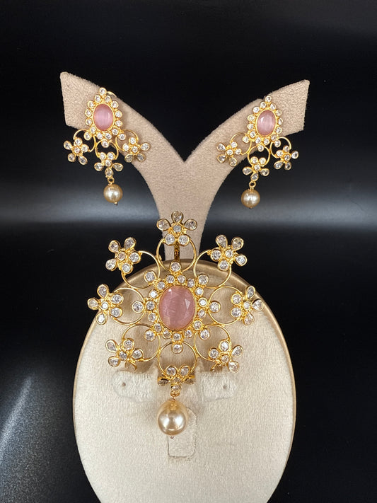 Pendent set -baby pink