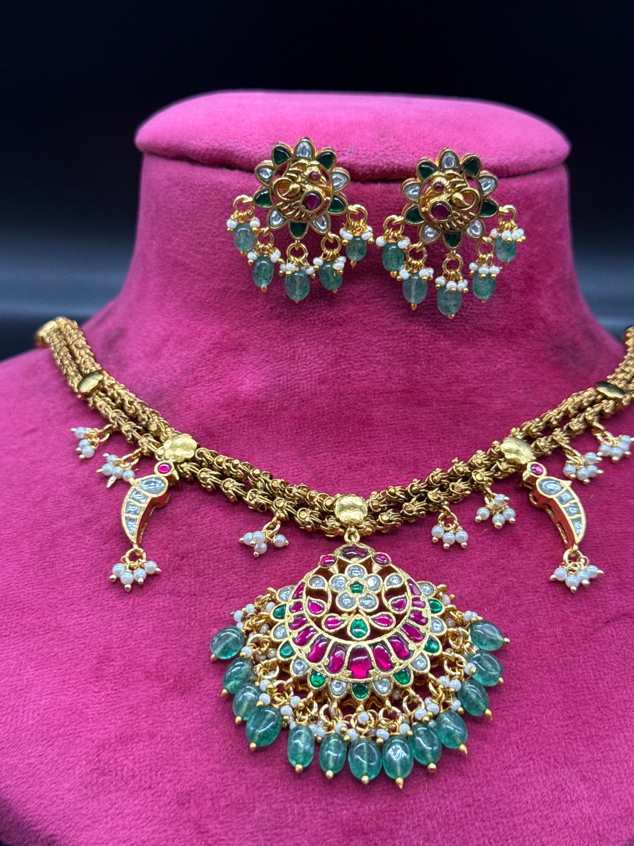 Kundan double chain set