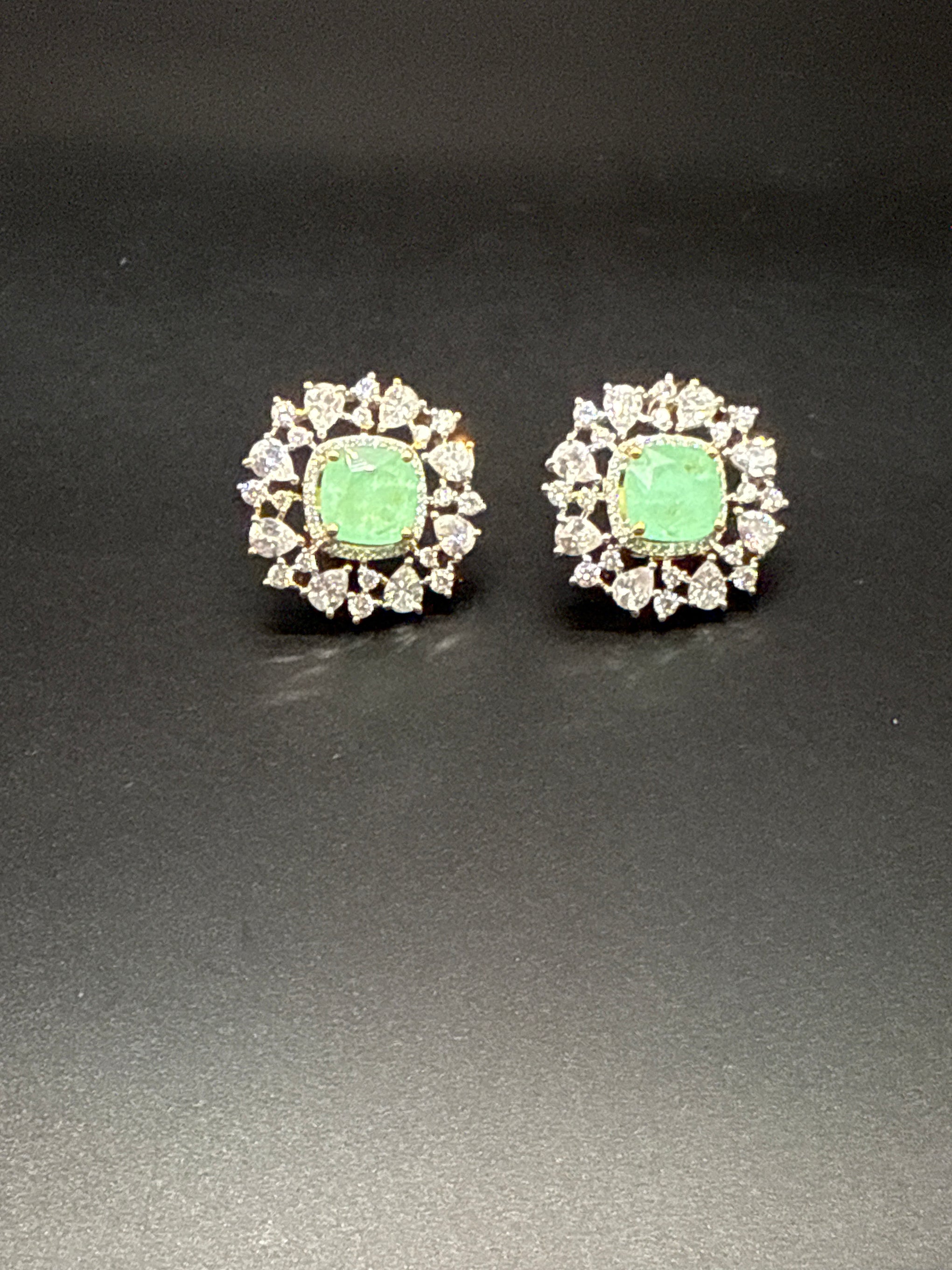 Mint diamond studs