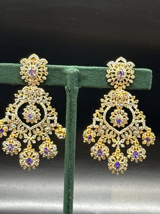 Tanzanite diamond replica earrings