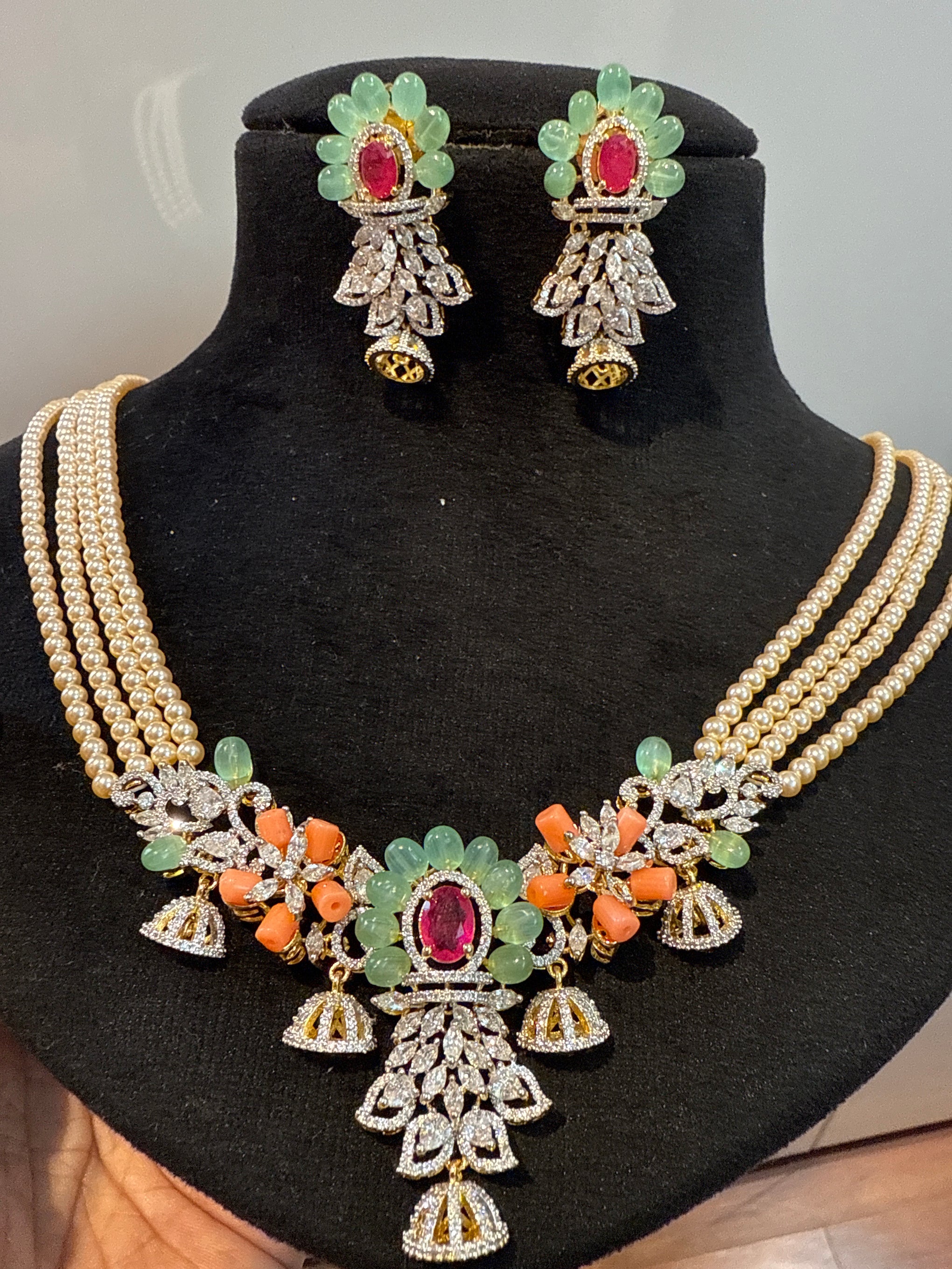 Swaroshki pearls with designer pendent