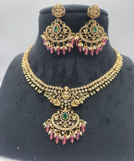 Gold replica neck set-Short-Pin beads