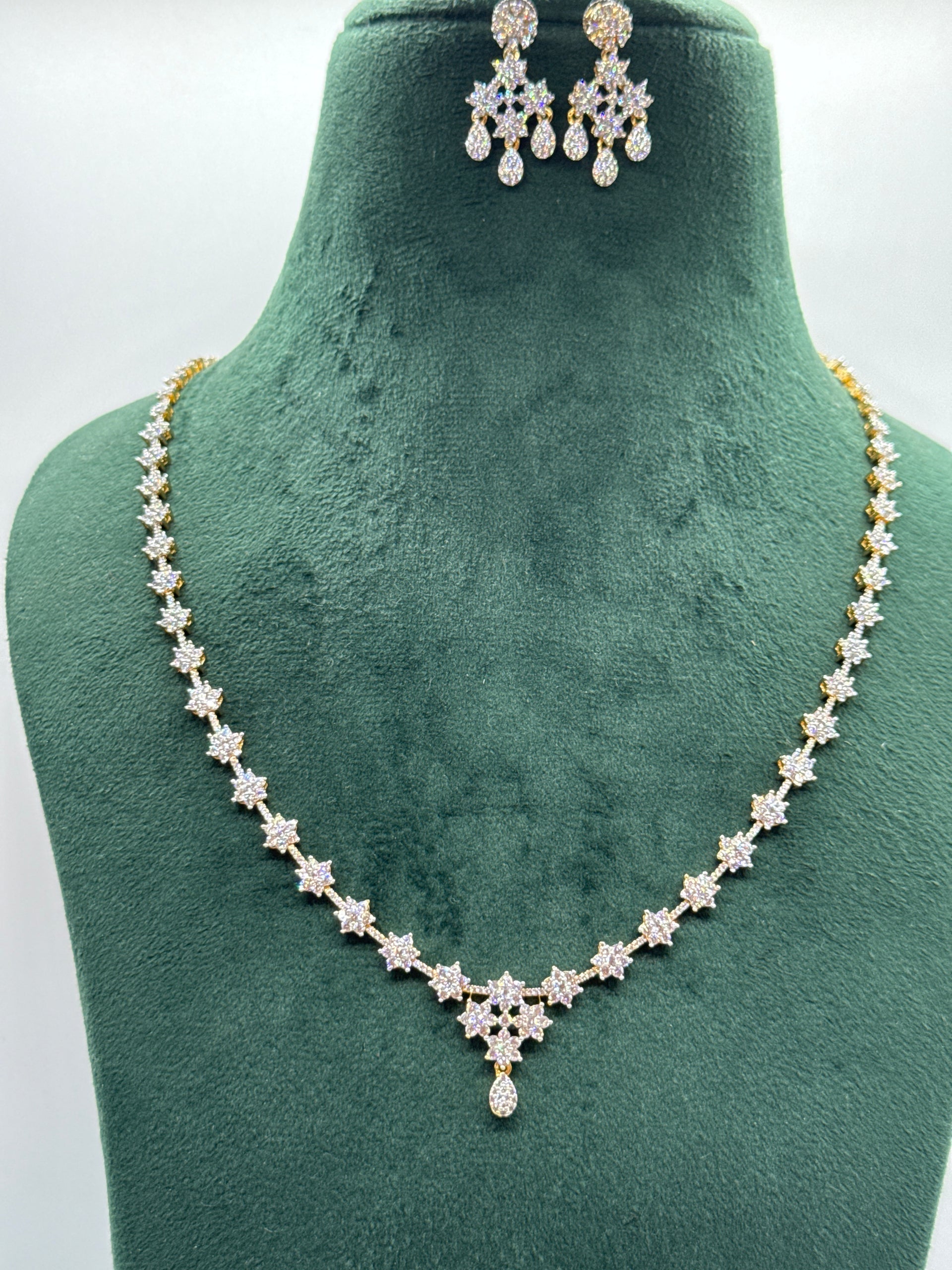 7 stones flower mid length set