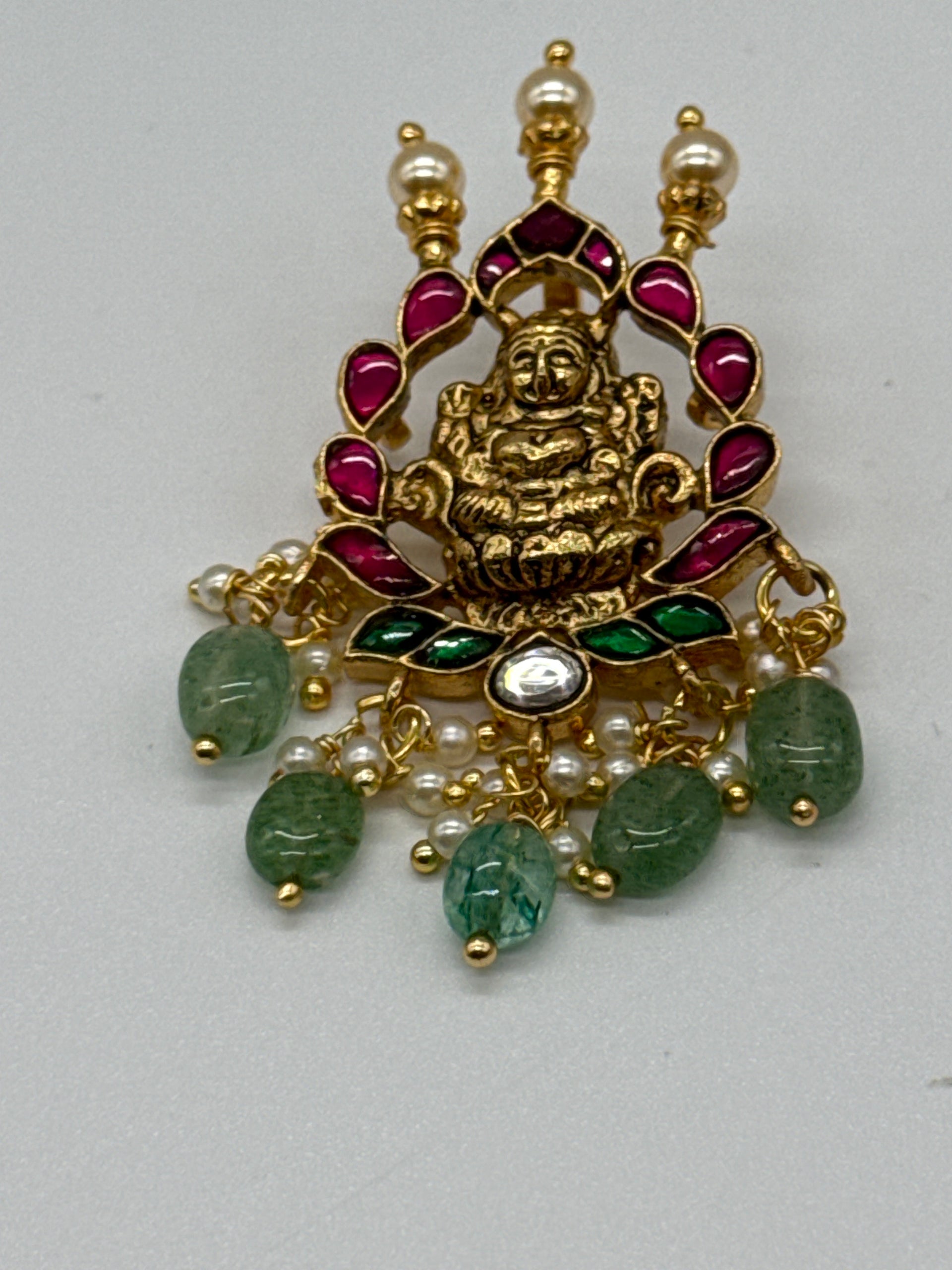 Kundan small Laxmi pendant